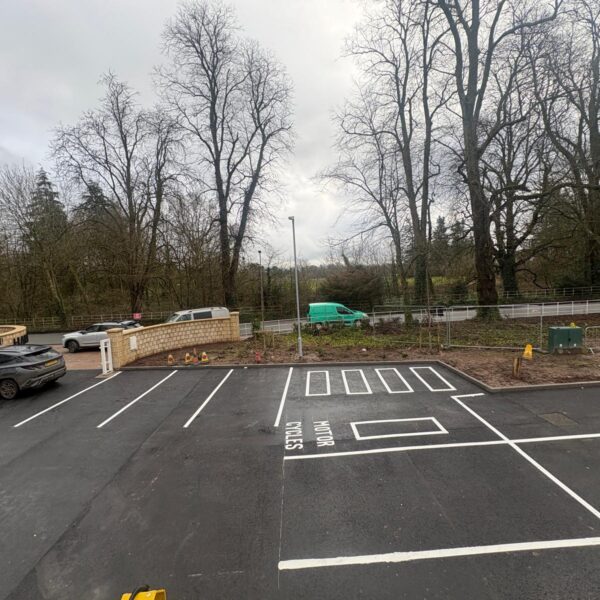 Line markings for New leisure facility in Wolverhampton by AAC Roadmakings