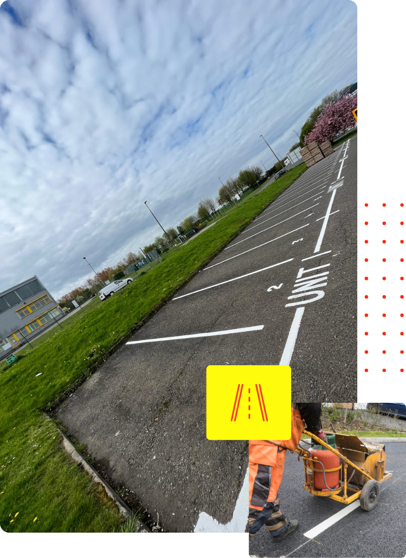 Car park markings Birmingham retail site