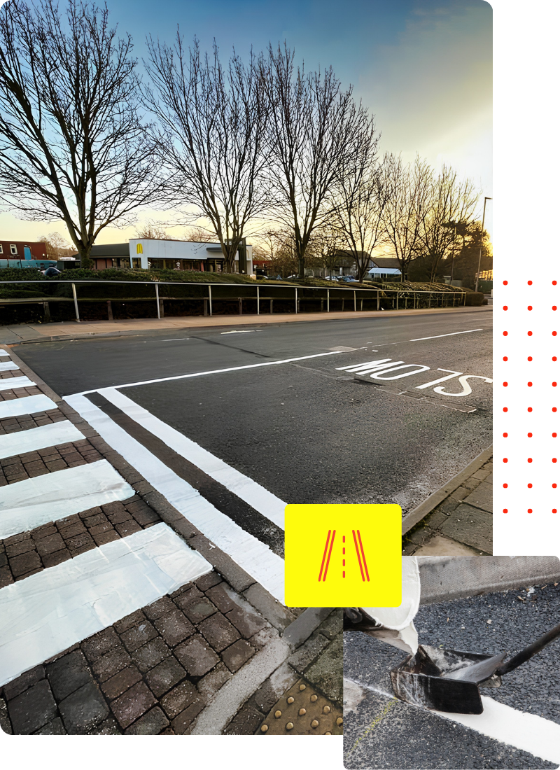 Retail car park markings Birmingham commercial site