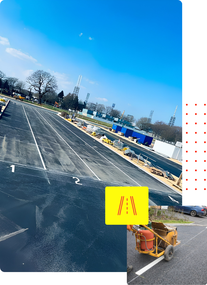 Surface preparation for line marking commercial site