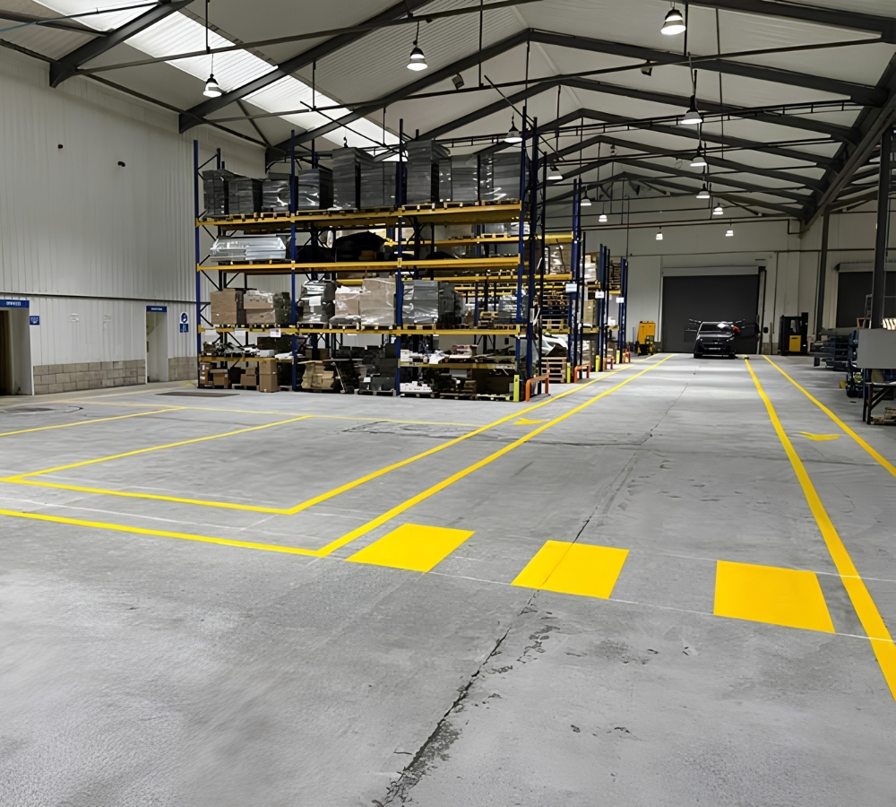 Warehouse & indoor Markings - AAC Roadmarkings