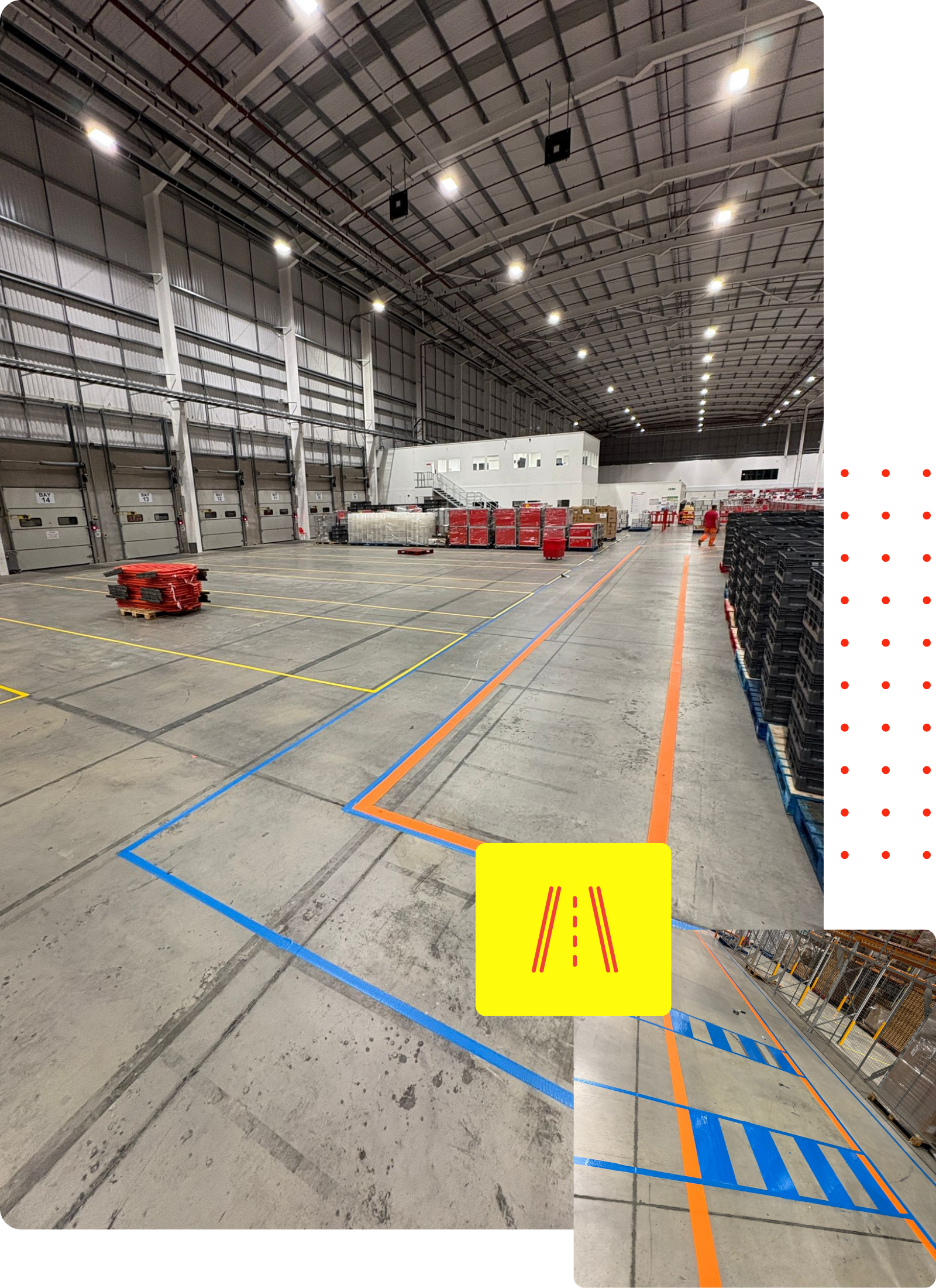 Warehouse markings Birmingham industrial floor