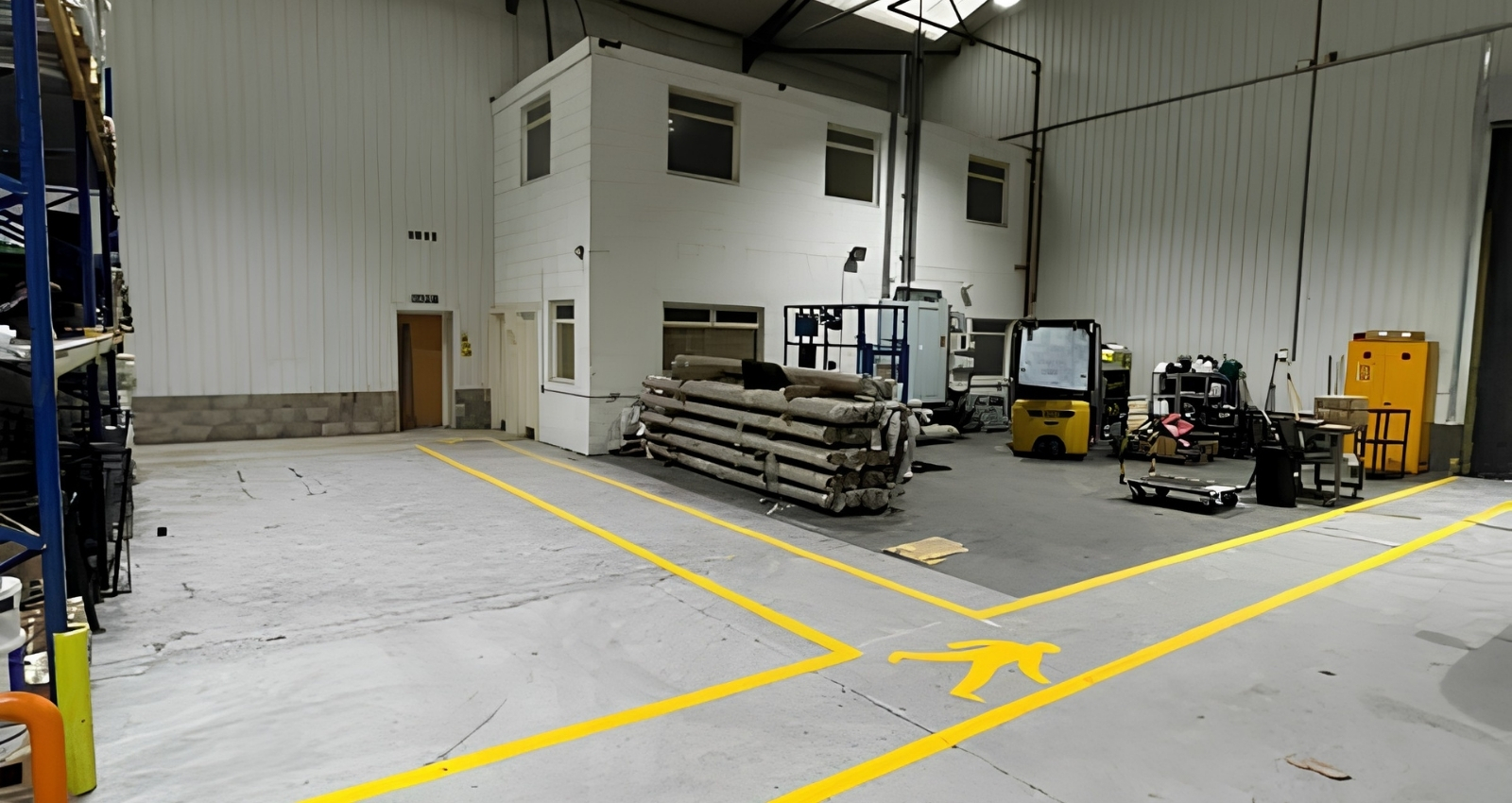 Warehouse marking colour chart showing safety zone identification